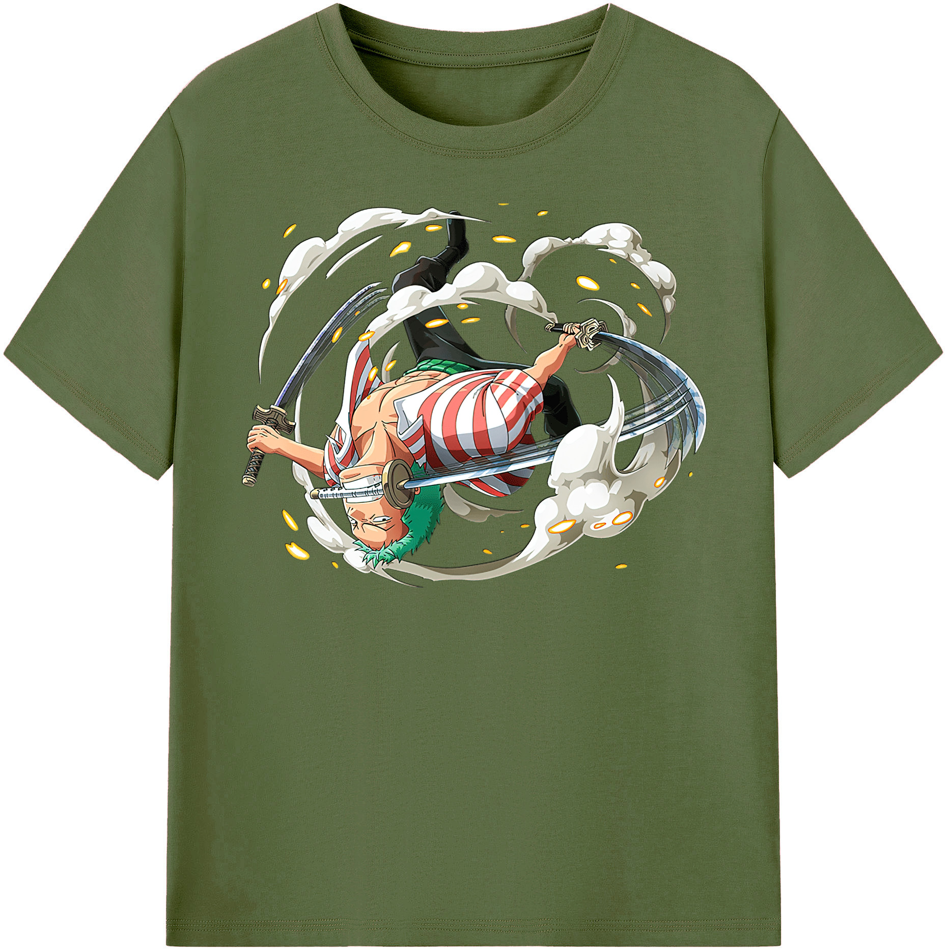 ワンピース ロロノア・ゾロ ONE PIECE Roronoa Zoro 綿100％半袖Tシャツ（フロントプリント）